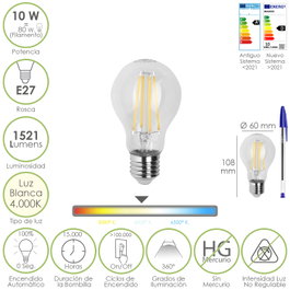 MAURER Ampoule LED Filament Standard E27 10W 4000K