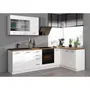 Atlas - Meuble sous-évier de cuisine 2 portes - L 80 x H 82 x P 52 cm - Finition blanc mat - Structure bois/panneaux de particules - Plan de travail non inclus