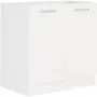 Atlas - Meuble sous-évier de cuisine 2 portes - L 80 x H 82 x P 52 cm - Finition blanc mat - Structure bois/panneaux de particules - Plan de travail non inclus