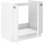 Atlas - Meuble sous-évier de cuisine 2 portes - L 80 x H 82 x P 52 cm - Finition blanc mat - Structure bois/panneaux de particules - Plan de travail non inclus