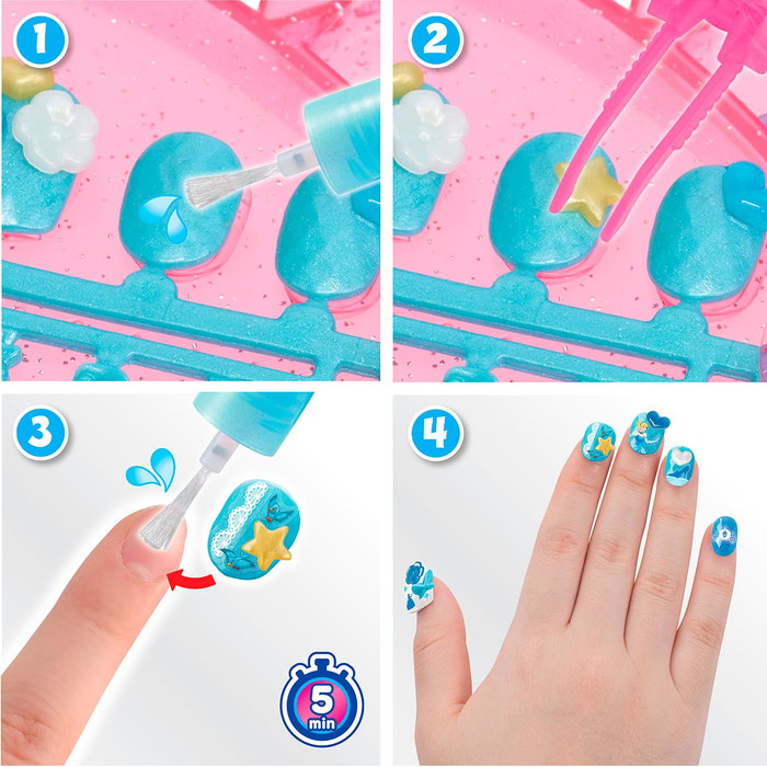 Aquabeads Nail Studio Princesses Disney - Kit de manucure avec ongles réutilisables