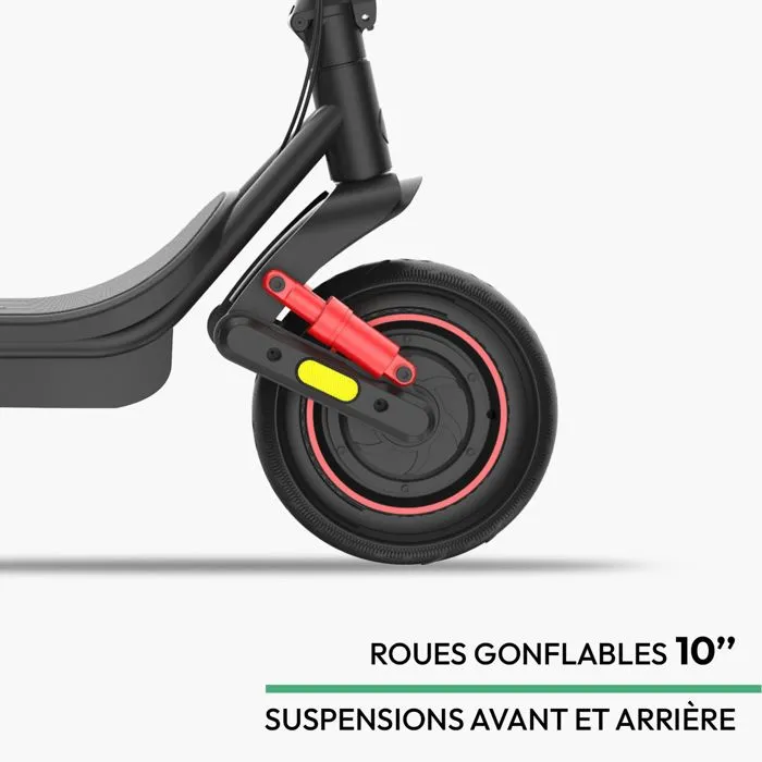Wispeed Trottinette électrique AIRO V10 - Moteur 400W, batterie 10.4Ah, autonomie longue, pneus 10 pouces, freinage et éclairage LED, couleur noir