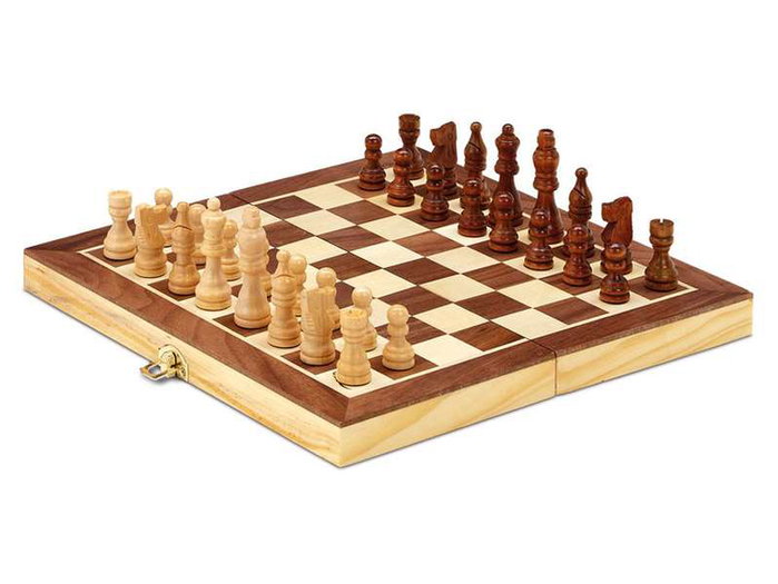 Cayro - Jeu d'échecs en bois pliable avec plateau 30x30 cm - Multilangue