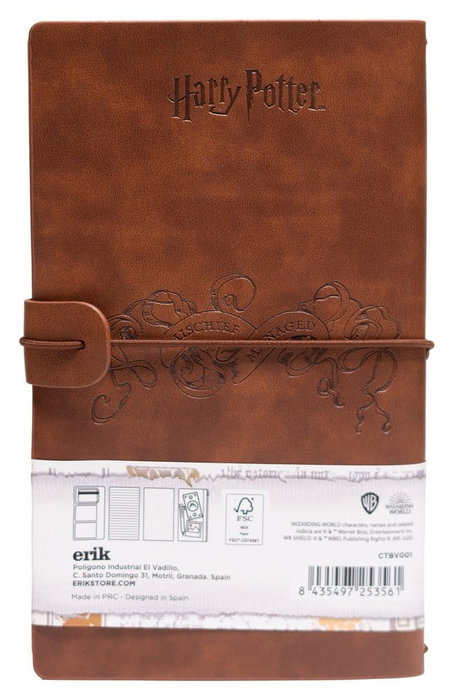 ERIK Carnet de voyage Harry Potter Carte du Maraudeur