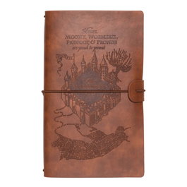 ERIK - Carnet de voyage Mapa Merodeador Harry Potter - 20x12 cm - Couverture simili cuir - Pages à points et lignes - Élastique de fermeture