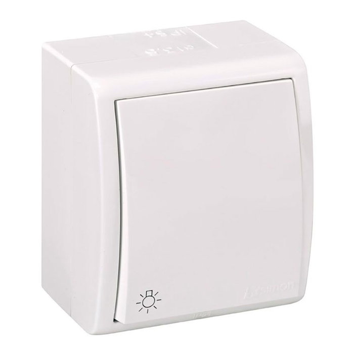 Simon Bouton poussoir de surface Aquarius blanc, IP54 Simon Bouton poussoir de surface Aquarius blanc, IP54