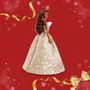 Barbie JBH96 - Poupée Joyeux Noël 2025, Robe Élégante et Accessoires, Poupée Brune
