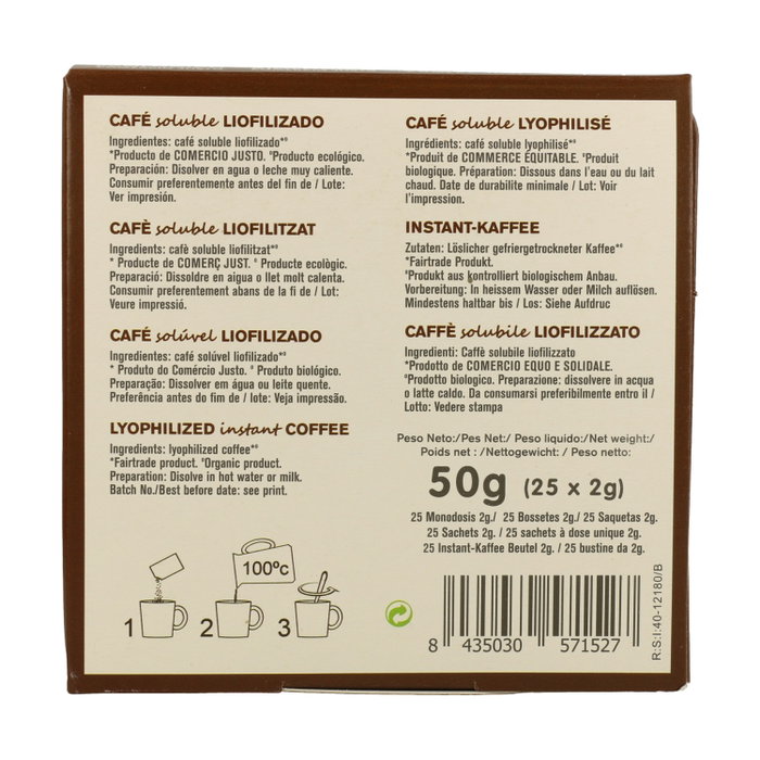 Alternativa3 Café Soluble Liofilisé Eco 25 monodoses