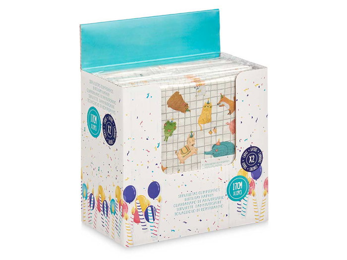 Arte Regal Set de 12 Serviettes en Papier Double Face Thème Enfant Assorties 17x1x17 cm (Set de 24)