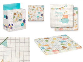 Arte Regal Set de 12 Serviettes en Papier Double Face Thème Enfant Assorties 17x1x17 cm (Set de 24)