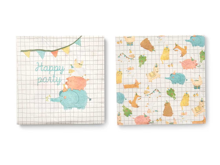 Arte Regal Set de 12 Serviettes en Papier Double Face Thème Enfant Assorties 17x1x17 cm (Set de 24)