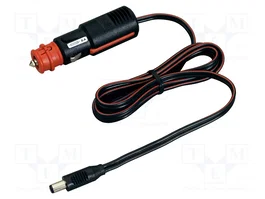PRO CAR Alimentation automobile avec cordon 2m, DC 5,5/2,1, 8A, noir
