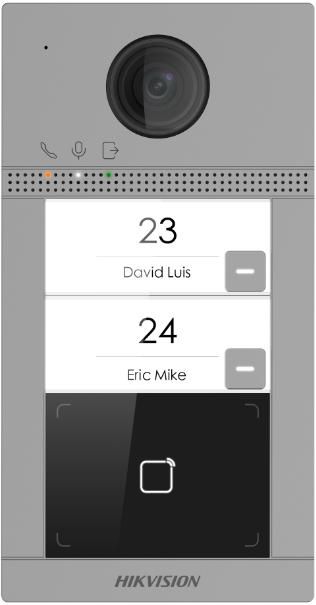 Hikvision Station de porte pour villa en métal à 2 boutons Hikvision Station de porte pour villa en métal à 2 boutons