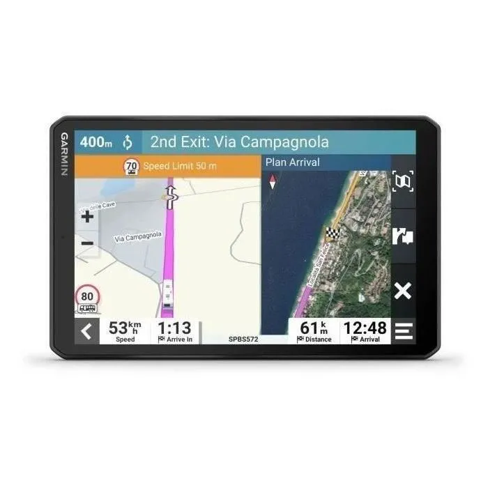 Garmin GPS pour camping-car Camper 895 - Écran tactile 8 pouces - Itinéraires personnalisables aux dimensions du véhicule - Alertes de dangers routiers
