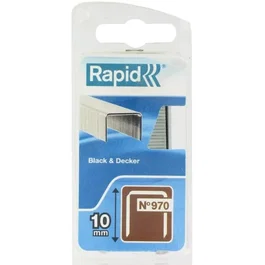 Rapid - Agrafe galvanisée fil plat N°970/10 mm - Pour outils Black & Decker - Lot de 200 - Acier résistant à la corrosion