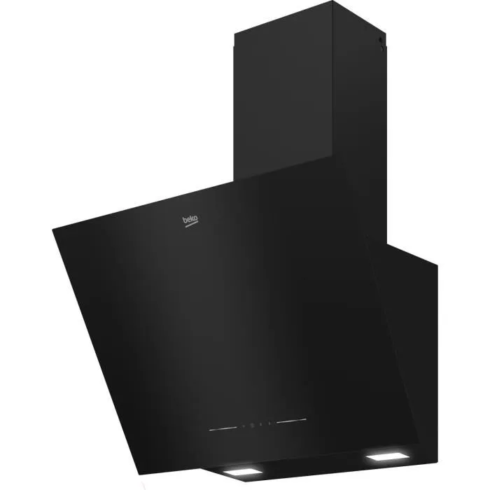 Beko BHCA62422BBH Hotte murale aspirante 60 cm noir avec pan incliné