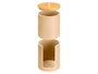 Berilo Bocal en plastique avec double couvercle en bambou beige 7 x 18 x 7 cm (Set de 24)