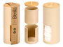 Berilo Bocal en plastique avec double couvercle en bambou beige 7 x 18 x 7 cm (Set de 24)