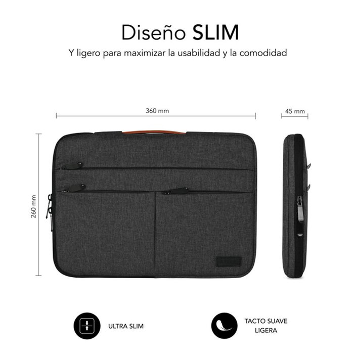 Subblim Air Padding 360 Sleeve Housse pour ordinateur portable 14 pouces, grise, protection 360°, polyester Oxford, résistante à l'eau Subblim Air Padding 360 Sleeve Housse pour ordinateur portable 14 pouces, grise, protection 360°, polyester Oxford, résistante à l'eau