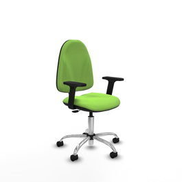 PIQUERAS Y CRESPO Chaise de bureau Algarra, tissu pistache, base chromée