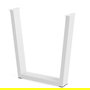 VEKA Pata de sofá H710 en métal, pied de meuble 710 mm, dimensions 100 x 40 mm, finition noir ou blanc