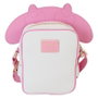 LOUNGEFLY Sac à dos Devil My Melody Sanrio en similicuir vegan, réversible, détails dorés, brodé et phosphorescent, 15.6x20.6x5.6 cm