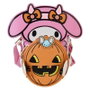 LOUNGEFLY Sac à dos Devil My Melody Sanrio en similicuir vegan, réversible, détails dorés, brodé et phosphorescent, 15.6x20.6x5.6 cm