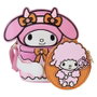 LOUNGEFLY Sac à dos Devil My Melody Sanrio en similicuir vegan, réversible, détails dorés, brodé et phosphorescent, 15.6x20.6x5.6 cm
