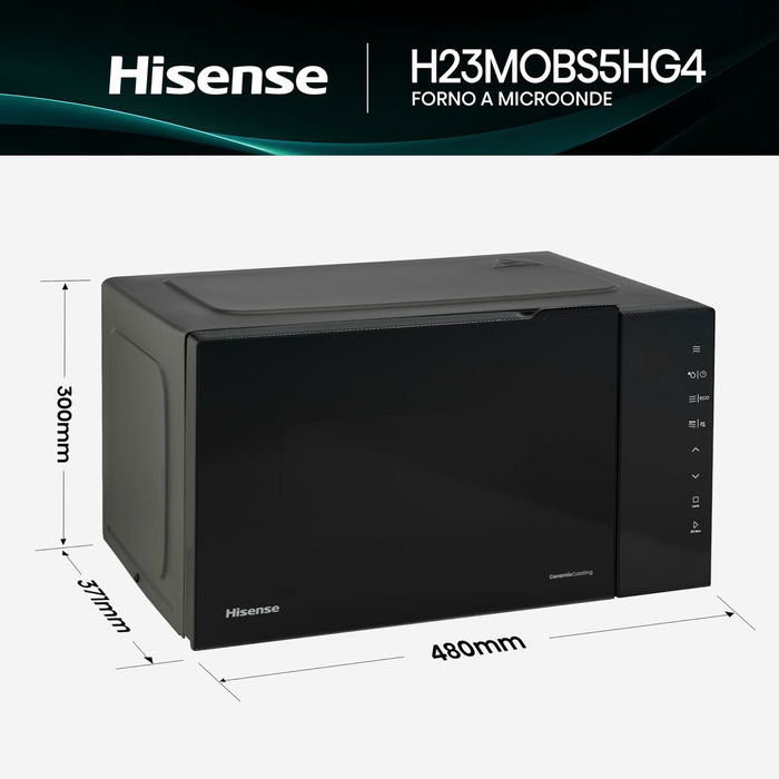 Micro-ondes avec Gril Hisense H23MOBS5HG4 Noir 800 W 23 L Micro-ondes avec Gril Hisense H23MOBS5HG4 Noir 800 W 23 L