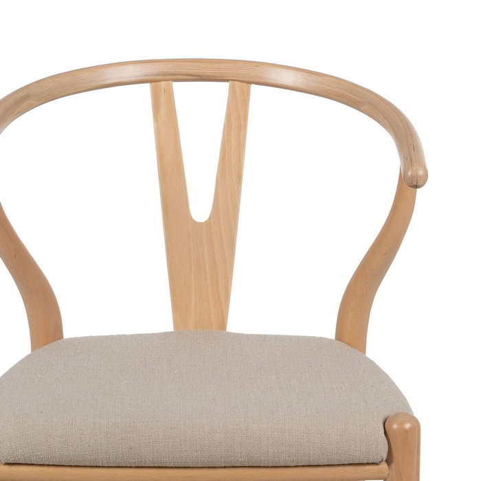 BigBuy Home Chaise de Salle à Manger Beige Naturel