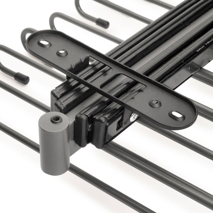 Emuca Porte-pantalons extractible, 11 tiges, guides d'extraction totale, Acier, Titane