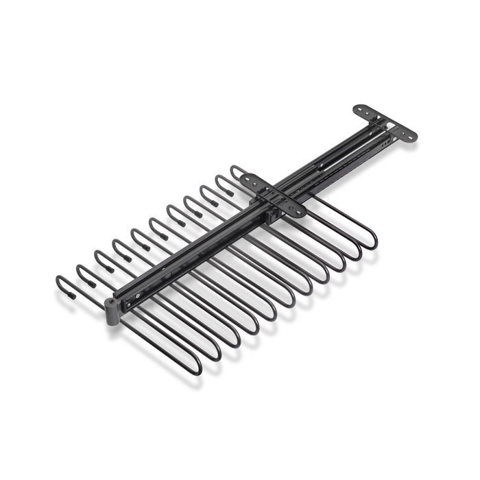 Emuca Porte-pantalons extractible, 11 tiges, guides d'extraction totale, Acier, Titane