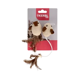 KERBL VET Jouet souris avec plumes Nature 4,5cm