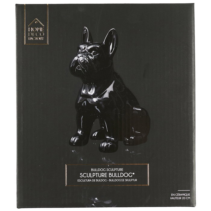 Home Deco Factory Sculpture Bulldog en Céramique Noir 20 cm Home Deco Factory Sculpture Bulldog en Céramique Noir 20 cm