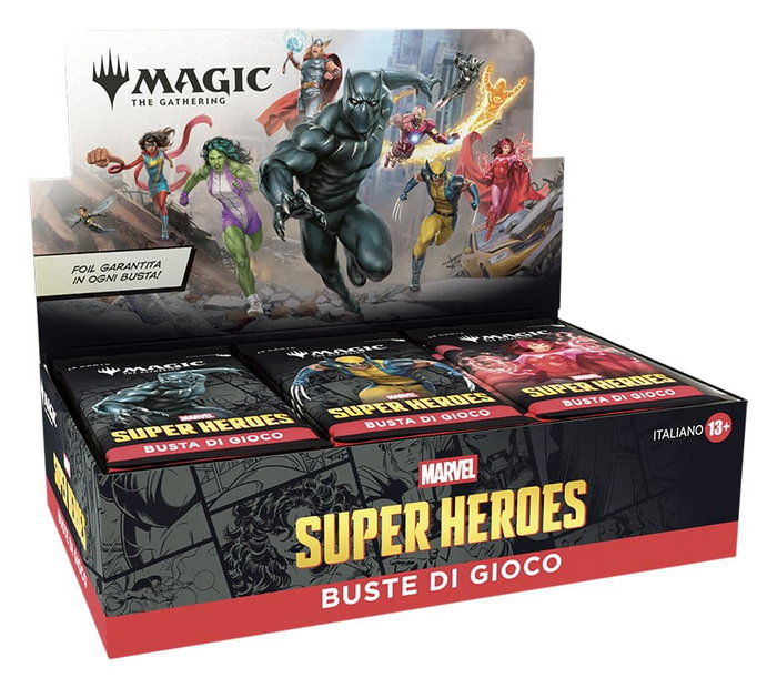 Wizards of the Coast Magic the Gathering Marvel Super Heroes Présentoir de 30 Boosters (Italien)