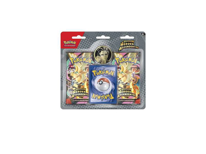 Pokemon TCG Blister avec 2 boosters, 3 cartes promo et une pièce