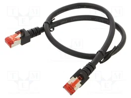 HELU Cordon de raccordement Cat 6 S/FTP RJ45 0,5 m noir
