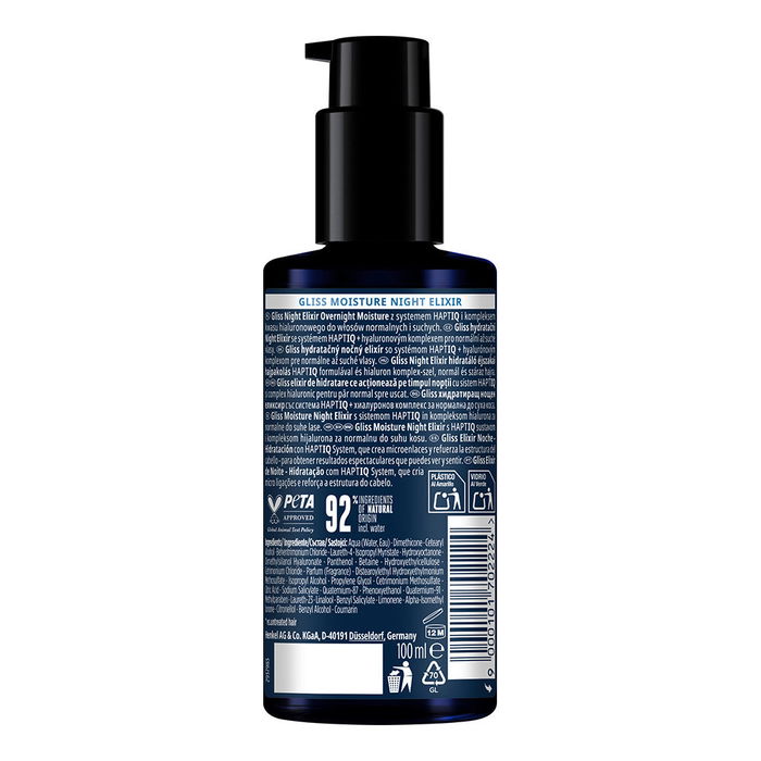Schwarzkopf Mass Market GLISS NIGHT ELIXIR Sérum Cheveux Normaux 100 ml