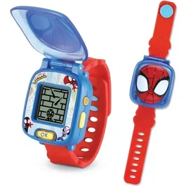 Vtech Montre-Jeu Interactive Spidey - Pour enfant de 3 ans et plus - Montre interactive avec écran animé Ghost-Spider et Spinn - Rouge et bleu