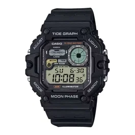 Casio WS-1700H Montre digitale mixte noir quartz avec phases lunaires, graphique des marées et étanche 10 bars pour activités outdoor