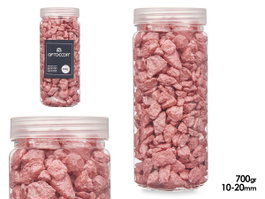 GIFTDECOR Bote de pierres décoratives métallisées Rouge 10-20 mm 700g