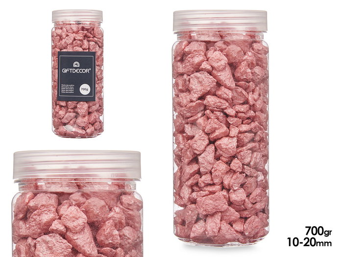 GIFTDECOR Bote de pierres décoratives métallisées Rouge 10-20 mm 700g GIFTDECOR Bote de pierres décoratives métallisées Rouge 10-20 mm 700g