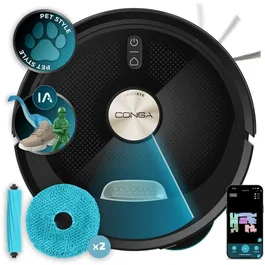 Cecotec Conga M100 Spin AI Robot Aspirateur Laveur 20 000 Pa 220 m² Noir
