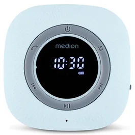 MEDION Radio de Douche FM Bluetooth IPX6 Étanche avec Ventouse et Écran LED - Bleu