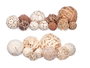 GIFTDECOR Set de 12 Boules Décoratives Assorties Blanc-Marron