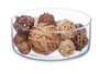 GIFTDECOR Set de 12 Boules Décoratives Assorties Blanc-Marron