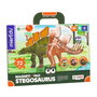 MIEREDU Maletín Magnético Tablette Éducative Stegosaurus Me0542, Jeu sans Écran pour Enfants 3+ avec 6 Langues