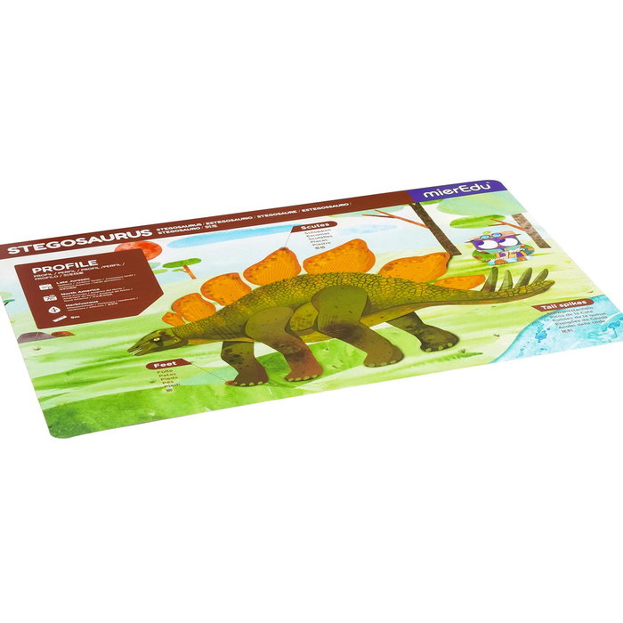 MIEREDU Maletín Magnético Tablette Éducative Stegosaurus Me0542, Jeu sans Écran pour Enfants 3+ avec 6 Langues