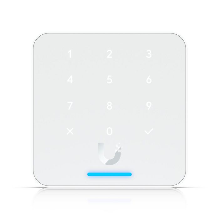 Ubiquiti Lecteur de badges NFC avec clavier tactile, support Apple Touch Pass, Bluetooth 4.1, alimentation PoE, port RJ45 10/100 Mbits/s, 44-57V DC, boutons capacitifs, IP55, blanc Ubiquiti Lecteur de badges NFC avec clavier tactile, support Apple Touch Pass, Bluetooth 4.1, alimentation PoE, port RJ45 10/100 Mbits/s, 44-57V DC, boutons capacitifs, IP55, blanc