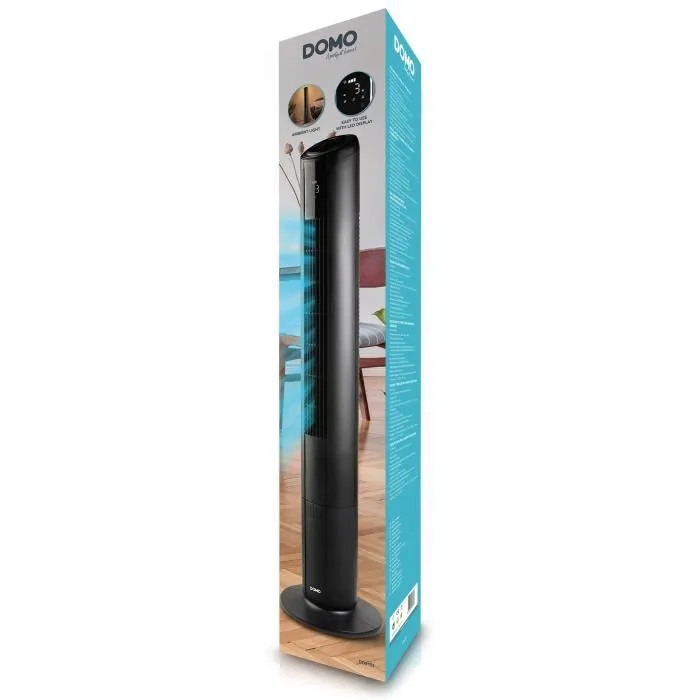 Domo Ventilateur colonne 50 W avec éclairage d'ambiance et télécommande